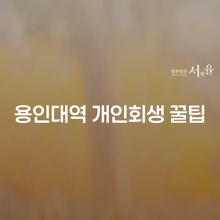 용인대역 개인회생 꿀팁